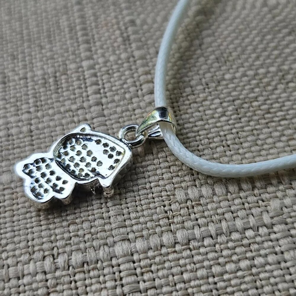 Women Necklace Silver Tone Crystals Accent Kitty Pendant Fashion Jewelry - Picture 6 of 9